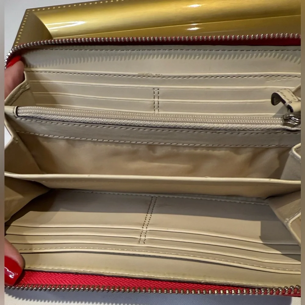 Coach Lg Wallet Full Zip Brown Jaquard and Pink Leather trim Gorgeous Interior - Picture 8 of 8